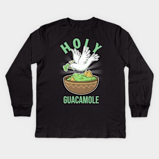 Holy Guacamole Guac Avocado Lover Kids Long Sleeve T-Shirt